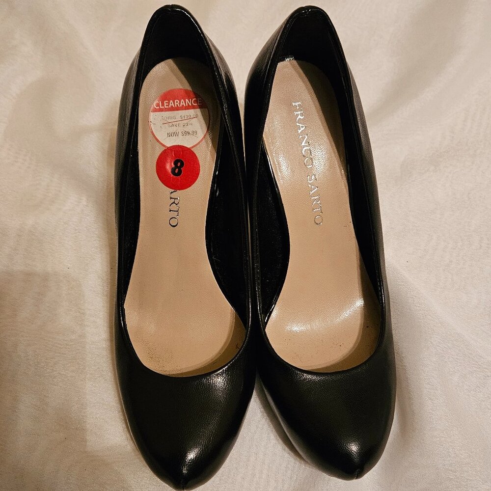 Franco Sarto Black Leather Heels